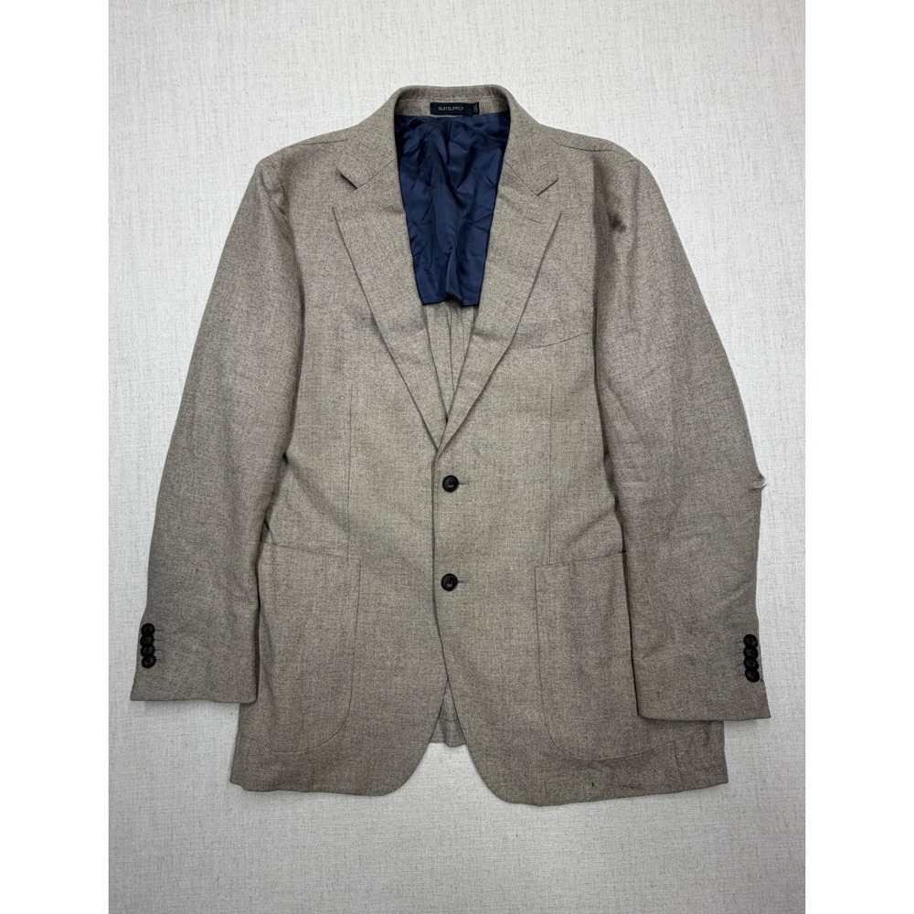 Suitsupply Havana Blazer 44R Beige Solbiati 100% Wool Sport Coat Jacket